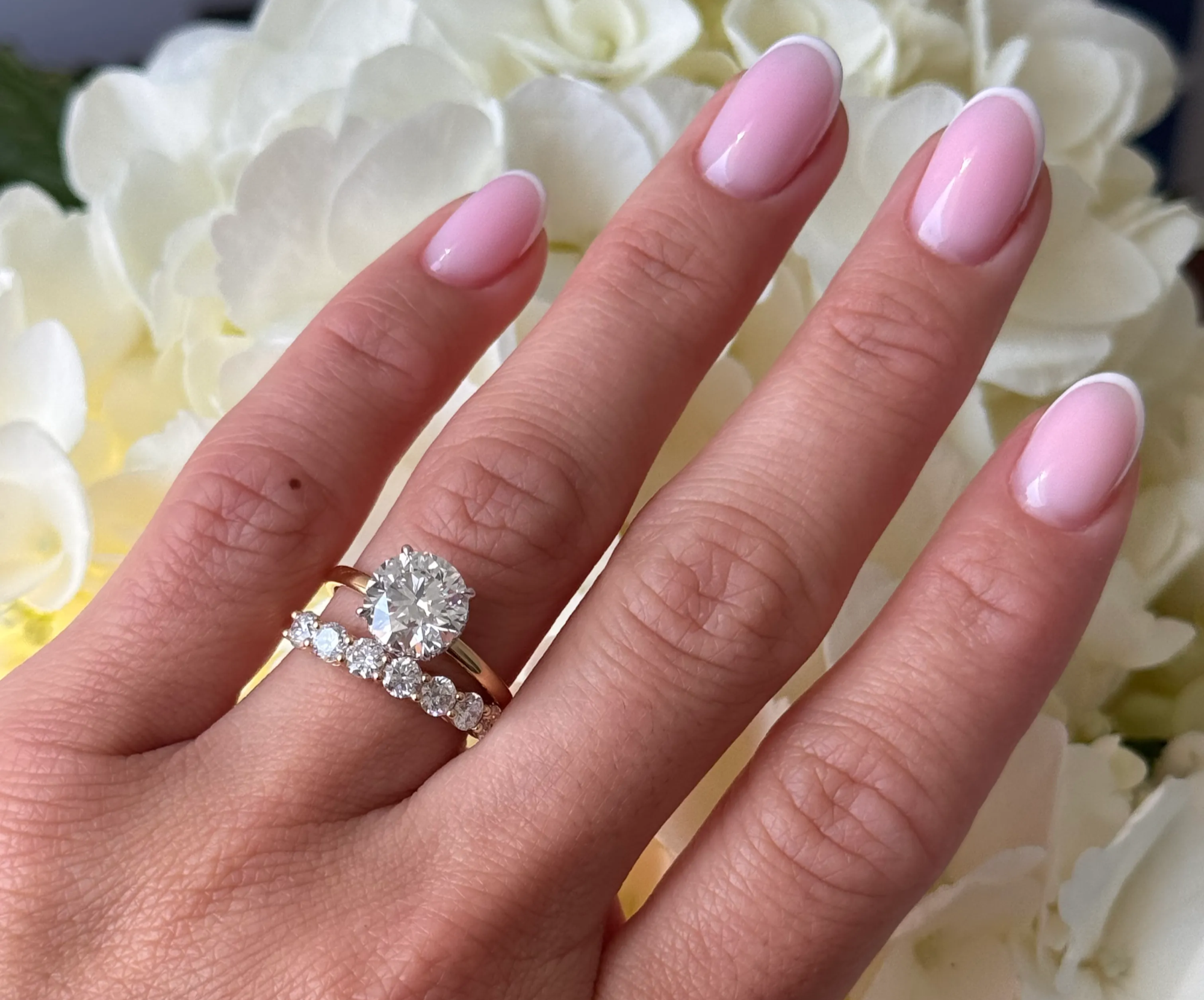 Lab-grown diamond ring on hand